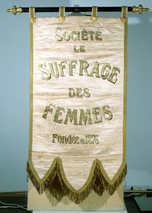 Banner for the Societe Le Suffrage de Femmes
