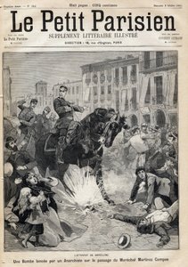 Barcelona bombing: bomb launched by an anarchist on the passage of the Marechal Arsenio Martinez Campos Anton