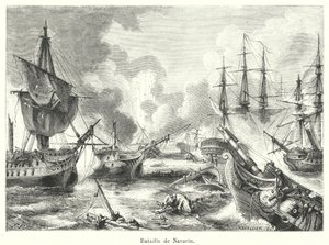 Battle of Navarino by French School