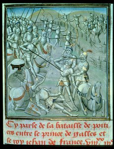 Battle of Poitiers, depicting the Prince of Wales and King Jean of France by French School