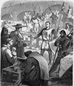 Bertrand du Guesclin refusing to receive money from the inhabitants of Avignon