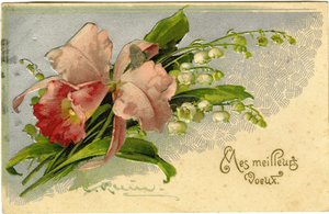 Best Wishes of Lily of the Valley and Flowers by French School