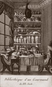 Library of a gourmet of the 19th century