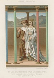 Boethius speaks with Philosophy