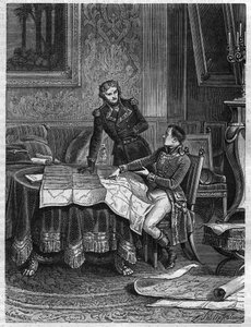 Bonaparte Indicating to General Jean Joseph Dessolles a Campaign Plan for the Army of the Rhine, March 1800 (Engraving in Histoire du Consulat et de l