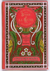 Book Cover of Around the Moon by Jules Verne, editions Hetzel, end of 19th century