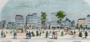 Boulevard Beaumarchais south side - Rue Neuve-Saint-Gilles - Rue des Tournelles - Rue de Harlay - Rue Saint-Claude - Engraving in 