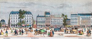 Boulevard Poissonniere south side - Rue du Sentier - Rue Saint Fiacre - Engraving in “Tableau-de-Paris” by Edmond Texier 1852 by French School
