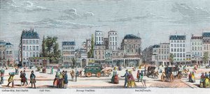 Boulevard du Temple south side - Rue Charlot - Cafe Turk - Passage Vendome - Rue du Temple - Engraving in “Tableau-de-Paris” by Edmond Texier 1852