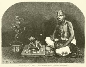 Brahmin Praying (engraving) by French School