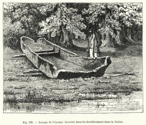 Boat from the Lacustrine Era Recently Found in the Saone (engraving) by French School