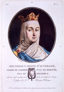Brunhilda, Queen of Austrasia, from Portraits des grands hommes, femmes illustres, et sujets memorables de France