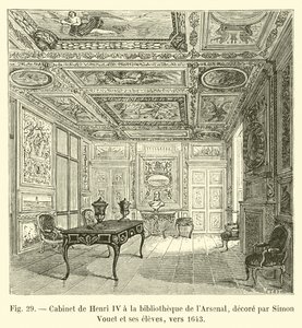 Cabinet of Henry IV at the Arsenal Library, decorated by Simon Vouet and his students, around 1643 by French School