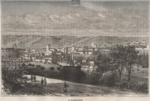 Cahors - Lot - Midi-Pyrenees (engraving in 