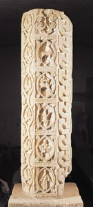 Pillar showing the signs of the zodiac from Virgo to Capricorn, calendar of the season