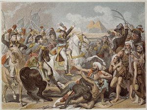Campaign of Egypt (1798-1801): Napoleon at the Battle of the Pyramids (July 21) by French School