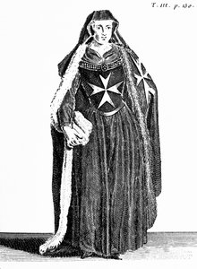 Canoness of the Order of St. John of Jerusalem during the Rhodian Period, illustration from 