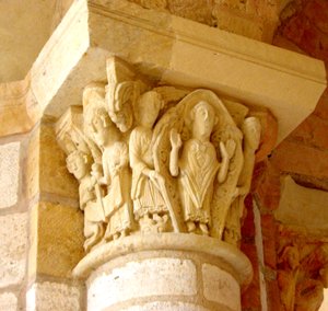Capital depicting the glorification of St. Martin by French School