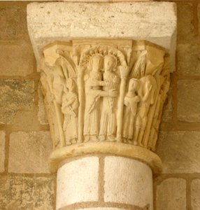 Capital Depicting the Visitation by French School