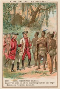 Captain James Cook Meeting with Maori Chiefs in New Zealand, 1769 by French School