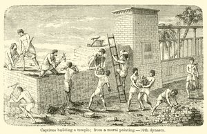Captives building a temple by French School