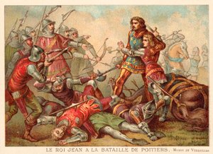 Capture of John II of France at the Battle of Poitiers by French School