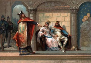 Caribert or Cherebert, King of Paris. Chromolithography of the late 19th century.