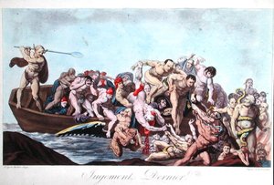 Caricature depicting Napoleon (1769-1821) at the Last Judgement, c.1815
