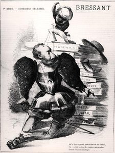 Caricature of Jean Baptiste Francois Bressant as Don Carlos in 