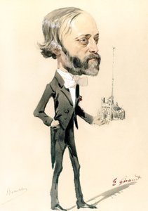 Caricature of the Architect, Eugène Emmanuel Viollet-le-Duc