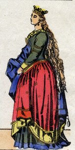 Carolingian Dynasty: Portrait of Judith of Baviere (805-843) Queen of the Franks wife of Louis I called the Pious or 