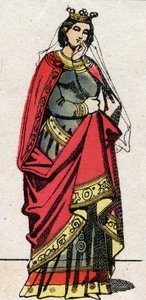 Carolingian dynasty: Portrait of Adelaide of Friuli, Queen of the Franks, wife of Louis II the Begue by French School