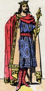Carolingian dynasty: Portrait of Charles III called the Simple (879-929) king of the Franks from 898 to 922. Epinal imaging from the end of the 19th century. Private collection. by French School