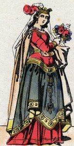 Carolingian dynasty: Portrait of Hildegarde of Vintzgau (v. 758-783) by French School