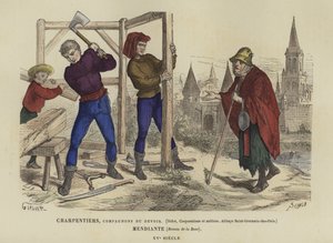 Carpenters and a Beggar, 15th Century by French School