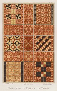 Tiles from Reims and Troyes by French School