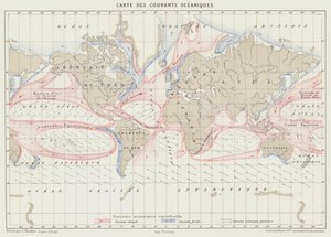 Map of Ocean Currents (colour lithograph)