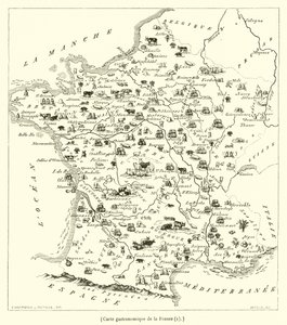 Gastronomic Map of France (engraving)