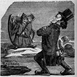 Cartoon of German composer Richard Wagner (1813-1883)