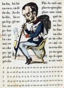 Cartoon in a Prussian battleship suit by French School