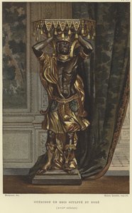 Carved and Gilded Wooden Pedestal, 17th Century