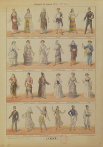Cast of characters from the opera Lakme by Leo Delibes