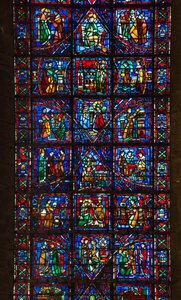 Cathedral of Chartres, Stained Glass: The Life of Saint Fulbert (detail)