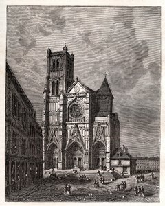 Cathedrale Saint-Etienne de Meaux - Seine-et-Marne - engraving in La France illustree: geographie, histoire, administration statistique by V.A. Malt-Brown. 1884 by French School