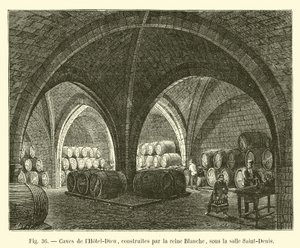 Cellars of the Hotel-Dieu, built by Queen Blanche, under the Saint-Denis hall by French School