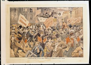 Celebrations in the Streets of London Following the News of the Conclusion of Peace in the Transvaal, May 1902 by French School
