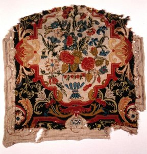 Chairback Depicting a Vase of Flowers by French School