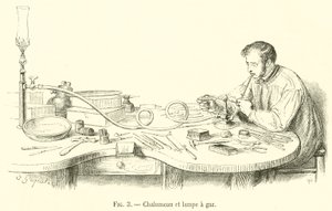 Blowtorch and Gas Lamp (engraving) by French School