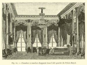 State bedroom in the left wing of the Palais-Royal by French School