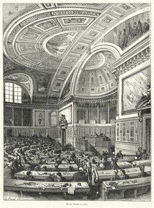 Chamber of Peers, Upper House of the French Parliament from 1814 until its Abolition after the Revolution of 1848 (engraving) by French School